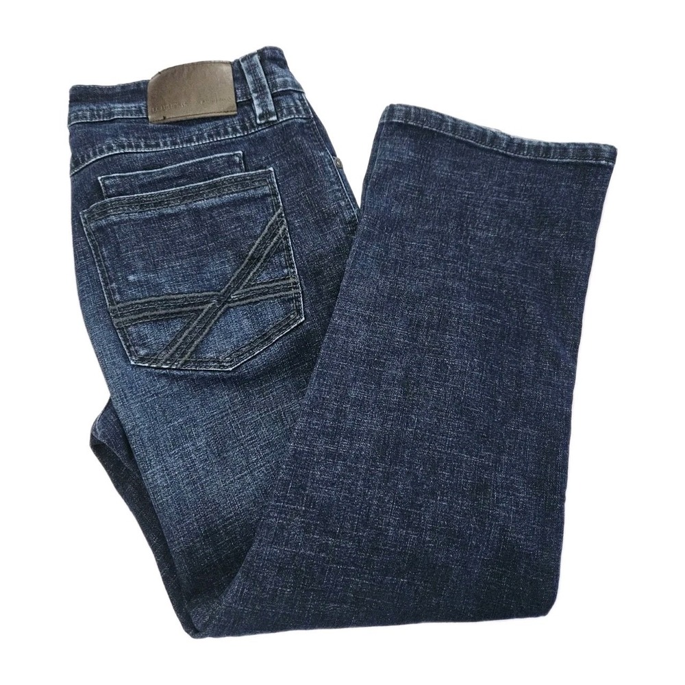 TK Axel Dark Blue Men's Size 32x30 Slim Boot Cut Y2K Embroidered Pockets